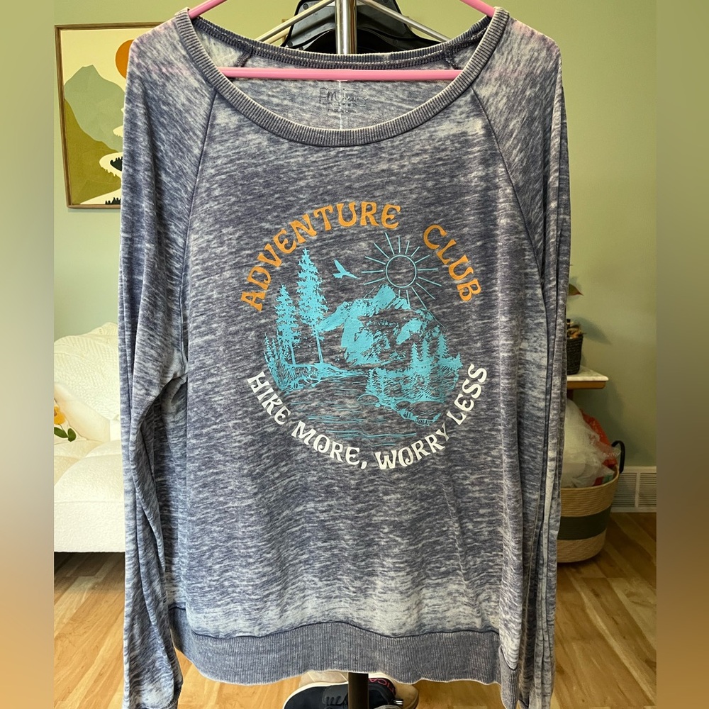 Miken Heather Gray Crewneck Pullover with Yellow Graphic